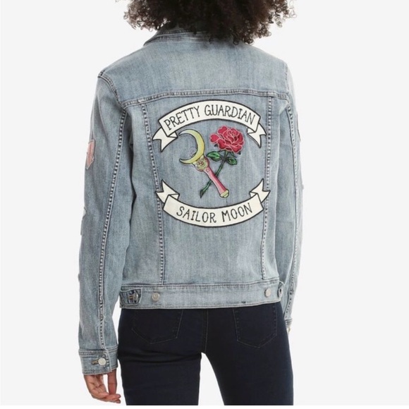 Sailor Moon Jackets & Blazers - RARE! Sailor Moon Pretty Guardian Distressed Denim Patch Jacket by Box Lunch
